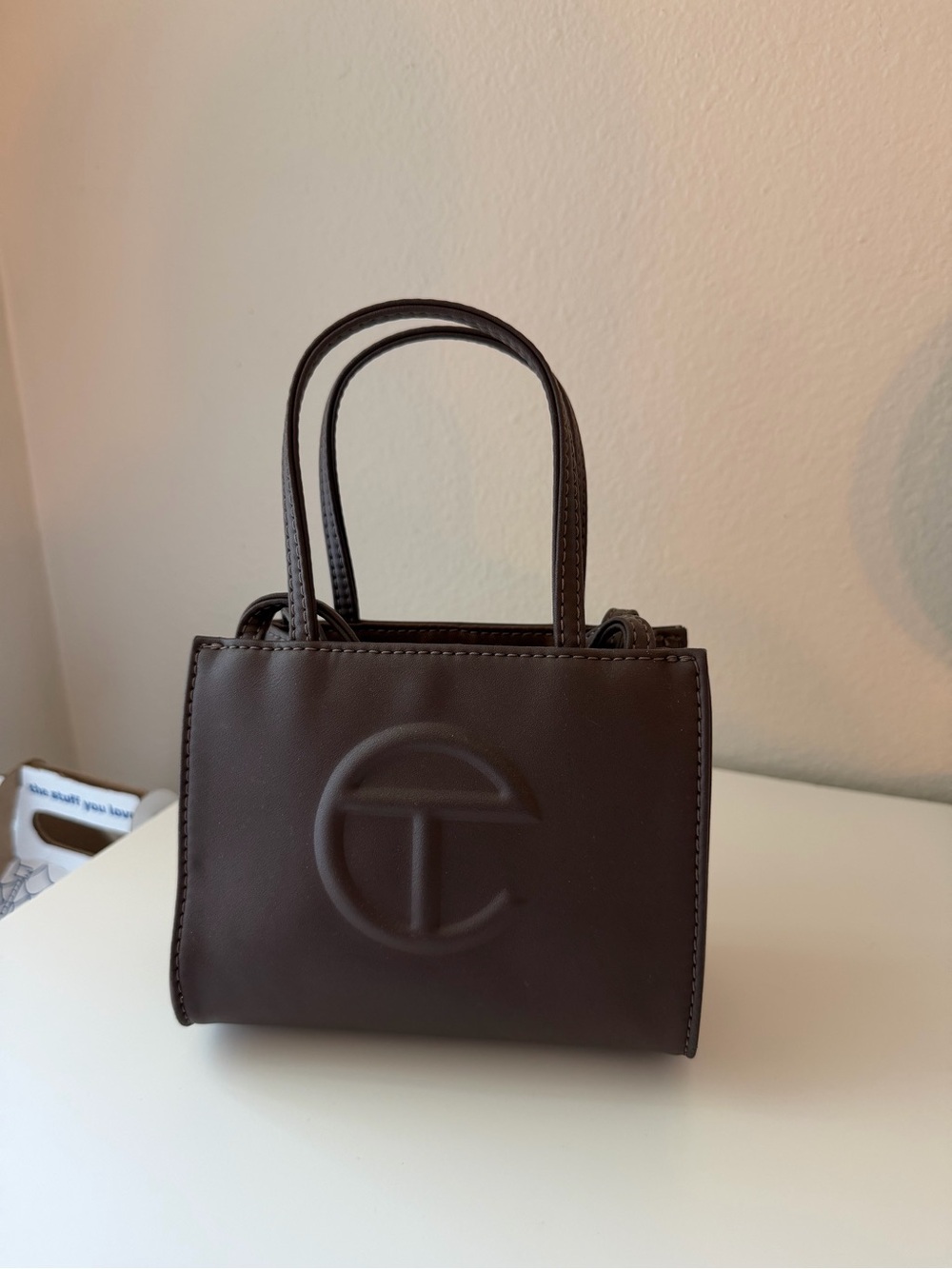 Telfar Dark Brown Mini Shopping Bag Crossbody
